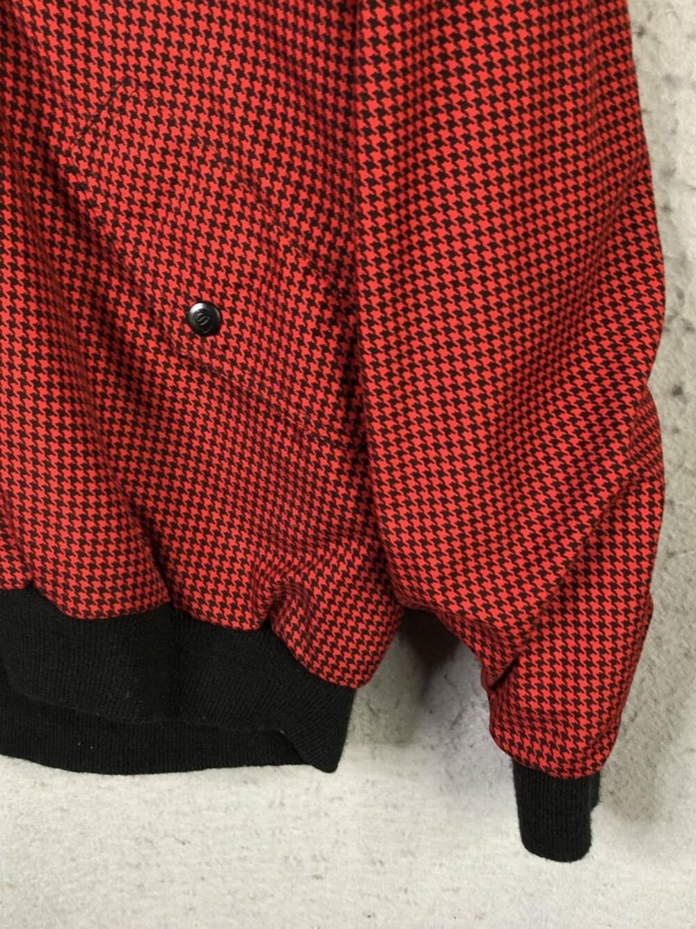 Vintage Sunderland Of Scotland Jacket Womens M Red Houndstooth Golf Windbreaker - Picture 13 of 16